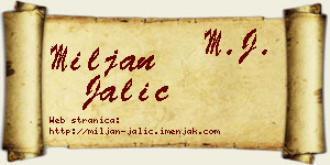 Miljan Jalić vizit kartica